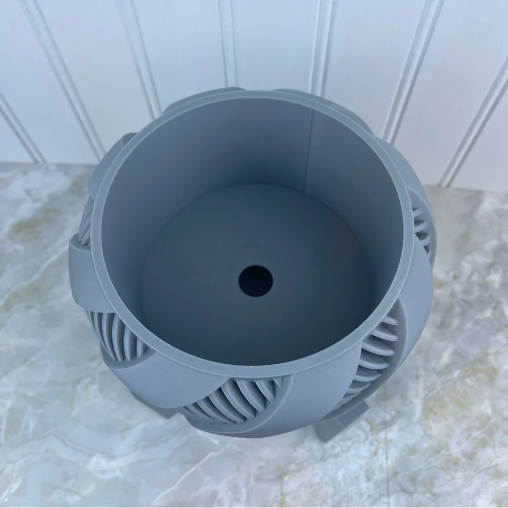 Indoor Flower Pot, The Brimo Planter with Drainage Holes, Saucer and Stand